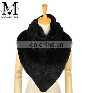 2016 New Year Fashion Products Promotional Genuine Rex Rabbit Fur Lady's Knit Scarf photo-5