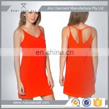 OEM fashion red Cami Slip Dress for women casual design cheap wholesale 2016