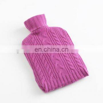 Rose red cashmere materails hot water bottle knit cover