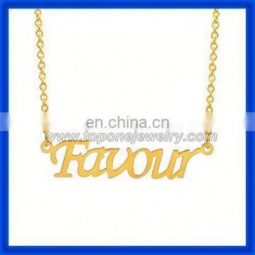 Latest unique jewelry alphabet letter gold custom brand name fashion costume jewelry