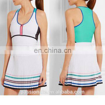 Custom Made Zip Front Mesh Insert Tennis Dress for Girls photo-2