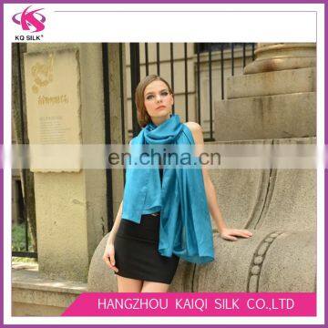 smooth softer plain color dyed 100% pure silk habotai printing long scarf