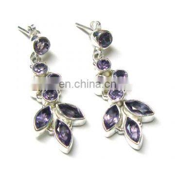 Amethyst silver earrings Silver hot earring us silver earrings us jewelry