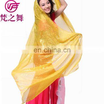 P-9011 210*110cm Glittery shiny dot retangle indian belly dance veil