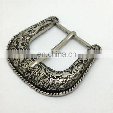 BS001 Wholesales Three Pieces Silver Color Western Cowgirl Belt Buckle Set photo-3