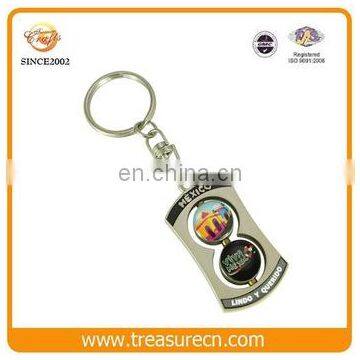 Custom Spin Sticker Cheap BSCI Die Casting Metal Keychain