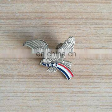 personalized antique silver plated American eagle flag design metal lapel pin badges