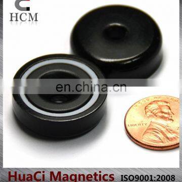 39 LB Holding Power Neodymium Cup Magnet 1" Magnetic Round Base with #10 screw Epoxy Coat