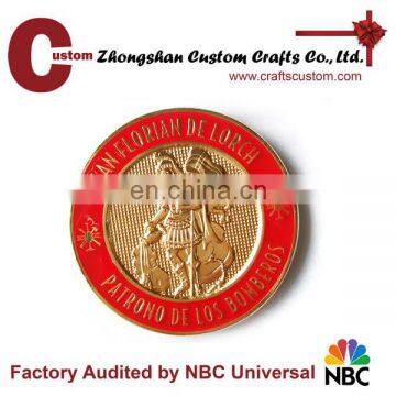 Custom 3D logo gold plated cloisonne commemorative challenge coin