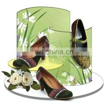 countertop pmma plexiglass acrylic round shoe display