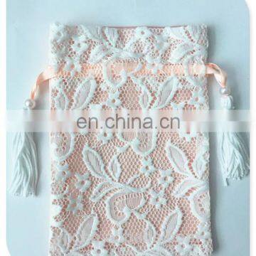 knitting gift cotton bag lace drawstring bag