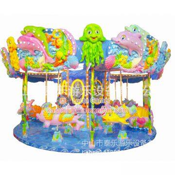 Zhongshan Amusement Park Equipment Outdoor Playground Merry go Round, 12 Seat Dolphins Carousel Hot Sale, Marine Theme photo-2