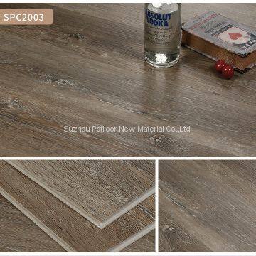 SPC floor PVC flooring sheet tiles slotted click lock 5.0mm thickness 0.7mm wear layer