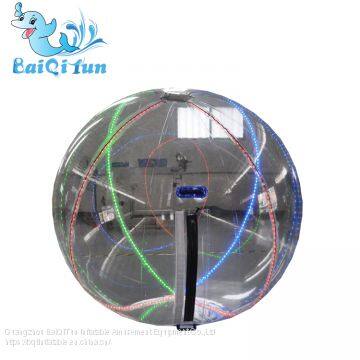 Transparent infaltable water walking ball with led light for commercial use