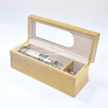 Luxury Single Package Wooden Red Wine Bottle Box Wine With Window