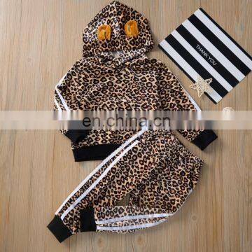 RTS Leopard Hoodie Tracksuit Kids Clothing Sets Track Suits Girls Winter Outfits