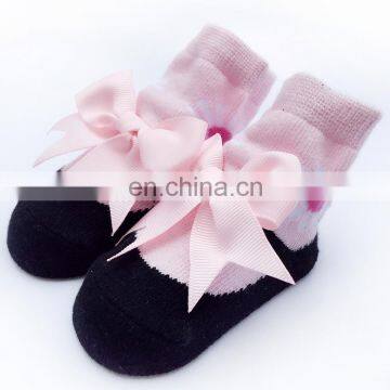 Bowknot baby socks ins explosive cute princess girls socks jacquard lace stockings European and American gifts newborn socks