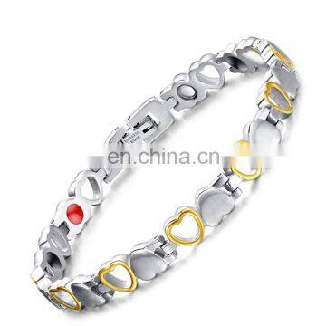 Heart Style Arthritis Bangle Adjustable Titanium Magnetic Bracelet for Women photo-4
