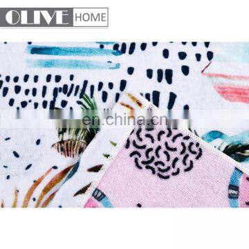 Hot Sale Home Textile 100% Cotton Digital Printed Double Sides Soft Towels Velour Beach Towel With Logo photo-6