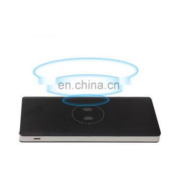 10000mah QI Wireless Charger Power Bank with LED Light Dual USB Output