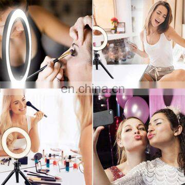 10" 26 cm Video Live Photography Photo Led Desktop Ring Light With Tripod Stand Phone Holder photo-7