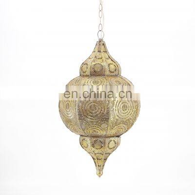 Single Pendant Light 2021 New Arrive Oriental Style Moroccan Decorative Antique Pendant Lamp Champagne Colour