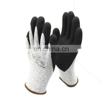 Anti Cut Level 5 HPPE Nitrile Sandy Anti Cut Gloves