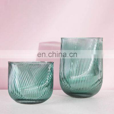 Home Decoration HandCraft Clear Glass Crystal Wedding Flower Vase photo-2