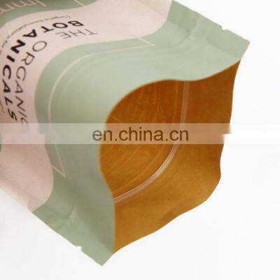 Customized Printed Resealable Food Grade Ziplock Doypack Moisture-proof Zipper Kraft Paper Bag Tea Bag With Tear Notch photo-5