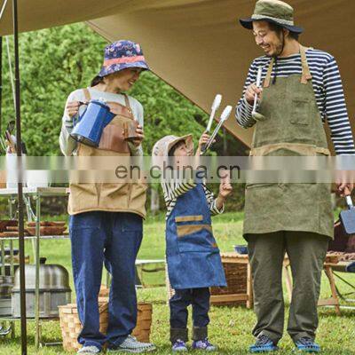 High Quality Carpenter Fancy Design Washable Short Canvas Pockets Apron Custom Print