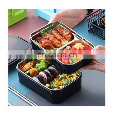 2021 Eco Friendly Korean Insulated Plastic Metal Stainless Steel Bento Kids Lunch Box photo-2