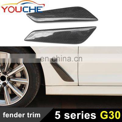 Carbon fiber air side fender trim vent for BMW 5 series G30 2017-2019