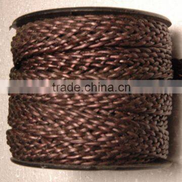 Twisted Round Leather Cord Bolo