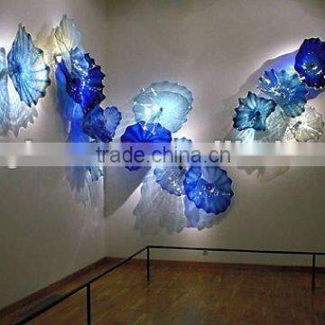 Hand Blown Cobalt Blue Glass Plates Wall Sculpture