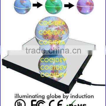3" floating and turning globe and lighting globe by induction from COGIDEA
