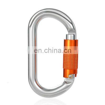 JRSGS Wholesale 25KN Outdoor Customized Aluminum Rock Oval/Round Shaped Auto-lock Climbing Carabiner S7108TN