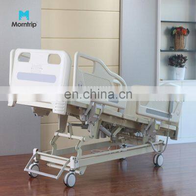 Ce Certified Factory Latest Automatic 5 Functions Electric Remote Height Adjust ICU Patient Hospital Beds With Safety Side Rails