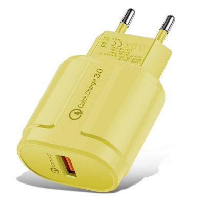 QC 3.0 Quick Charge USB Charger 1USB Port 5V 2.1A Fast Charger EU US Plug Color Wall Charger Adapter For iPhone for Xiaomi