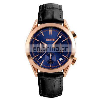 9127 Skmei Design Custom Your Logo Watches Quartz Wrist Alloy OEM Wholesaler Waterproof Leather Men Watch