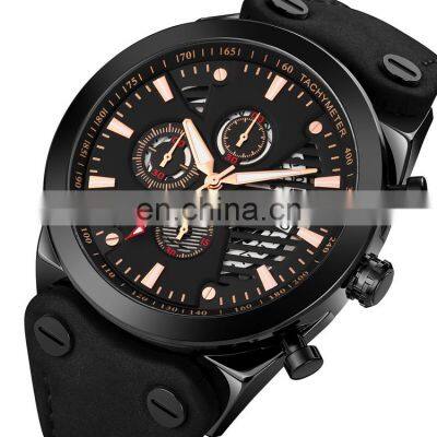 Skmei 9282 Men Business Leather Strap Wristwatches  3ATM Waterproof Quartz Watch