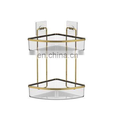 PS Corner Shower Caddy Wall Mounted bathroom Basket Shelf  Adhesive No Drilling Corner Shelf Rack