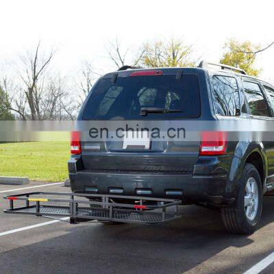Heavy Duty Hitch Mount Luggage Carrier for Toyota Tundra Folding Rear Cargo Rack Basket photo-2