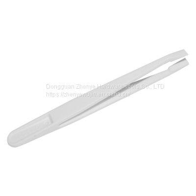 Anti Corrosion and Anti-static White Carbon Fiber Plastic Tweezers 93301 Flat Head photo-5
