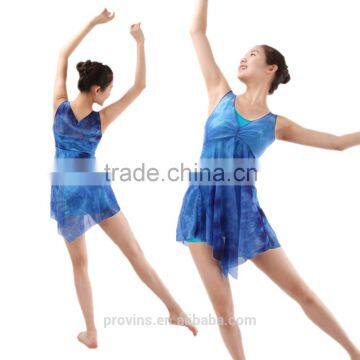 New Dansgirl Dance Leotard with Skirts Performance Ballet Dress with Veil