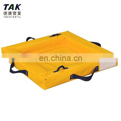 TAK multipurpose quick depoly pvc tarpaulin yellow folding oil spill containment berm