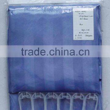 POLYESTER STRIPE BLUE SHOWER CURTAIN FROM CHINA