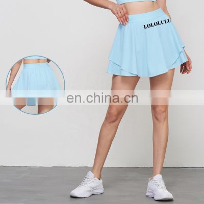 Wholesales Tennis Golf Skirt For Women With Side Pockets Short Pant Skirts Two-Pieces Suits Gym Wear