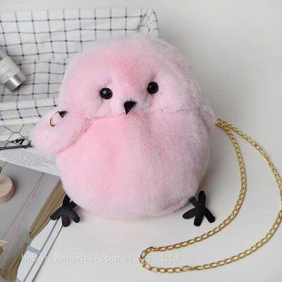 28Autumn winter plush bag bird animal shoulder crossbody bag fur bag chicken backpack wholesale