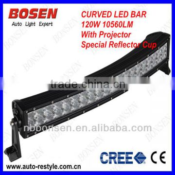 120W CREE curved offroad LED light bar for tractor, forklift, off-road, ATV, excavator, heavy duty equipment etc.