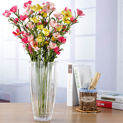 Wholesale Household Cheap Clear Elegant Cylinder Customized Glass Vase For Decoration photo-3